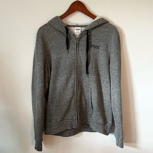 Pink Victorias Secret Gray Zip Up Sweater